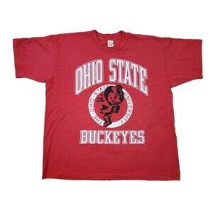 VTG 80s The Ohio State University Buckeyes Charging Brutus Size XL MADE IN USA